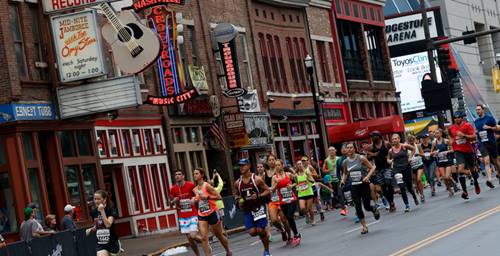 Nashville street with runners