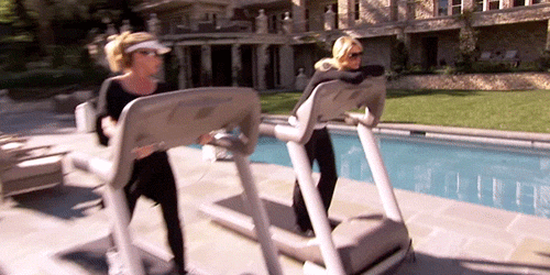 Paris Hilton on a treadmill